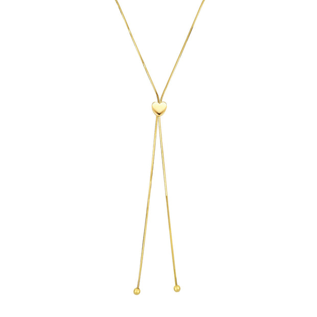 14K Gold Heart Slide Friendship Necklace