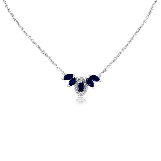 14K White Gold Sapphire/Diamond Neckpiece