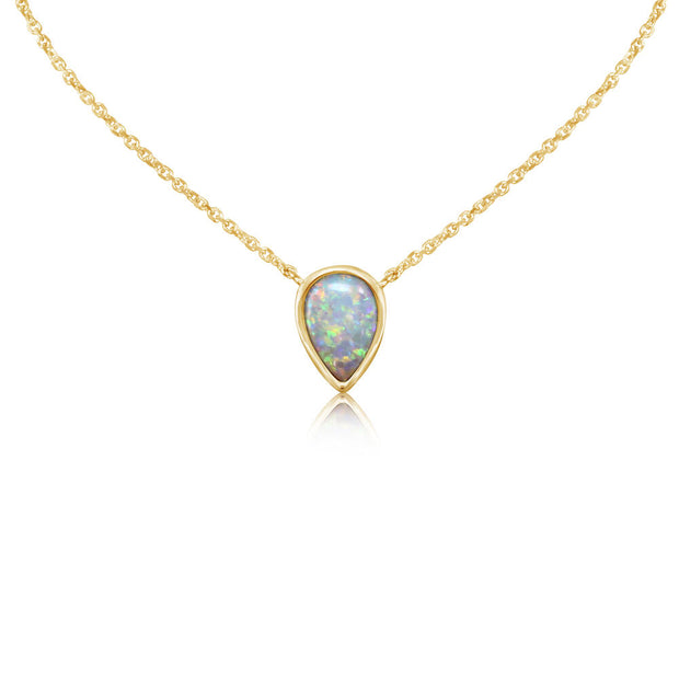 14K Yellow Gold Australian Opal Neckpiece