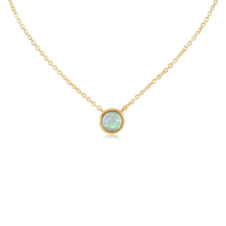 14K Yellow Gold Australian Opal Neckpiece