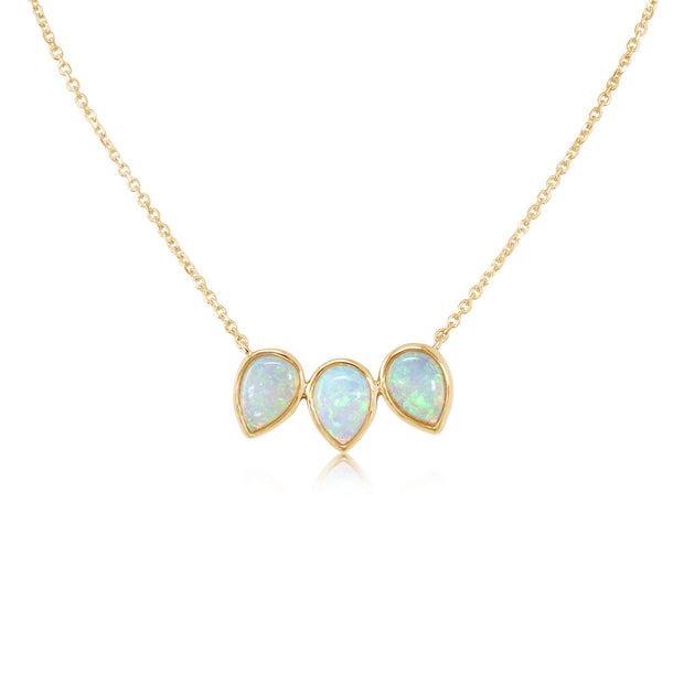 14K Yellow Gold Australian Opal Neckpiece