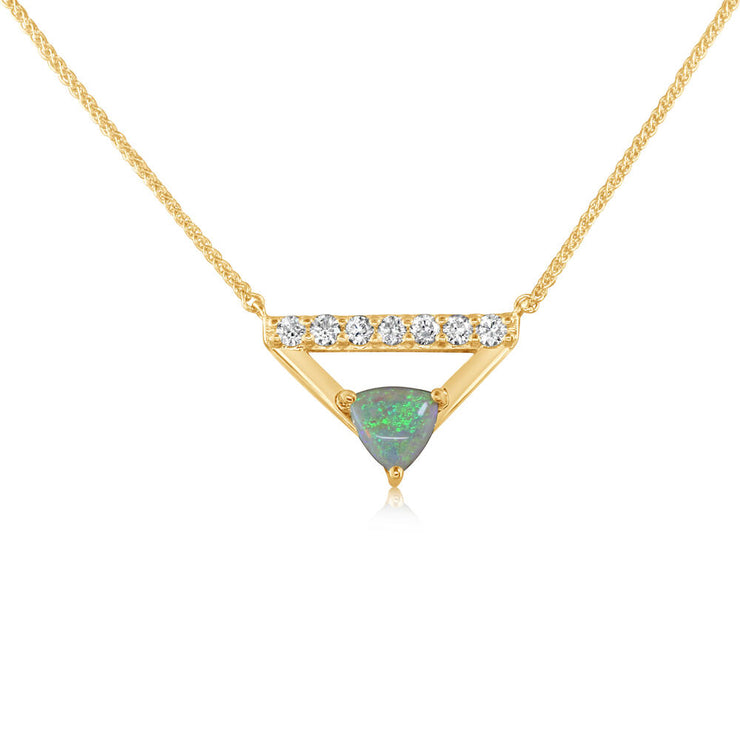 14K Yellow Gold Australian Opal/Diamond Neckpiece