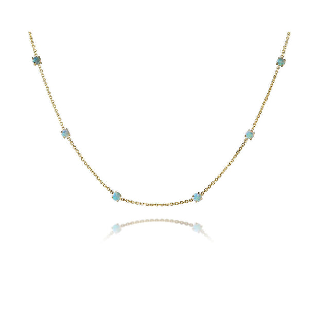 14K Yellow Gold Australian Opal Neckpiece