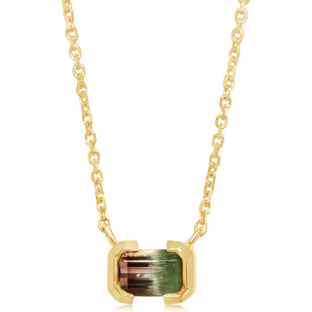 14K Yellow Gold Bi-Color Tourmaline Neckpiece