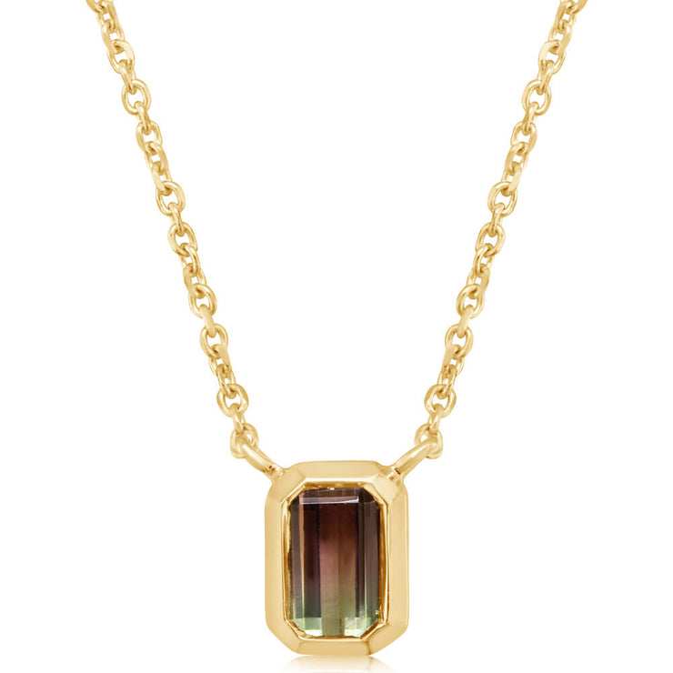 14K Yellow Gold Bi-Color Tourmaline Neckpiece