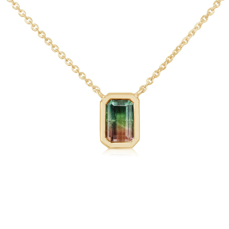 14K Yellow Gold Bi-Color Tourmaline Neckpiece