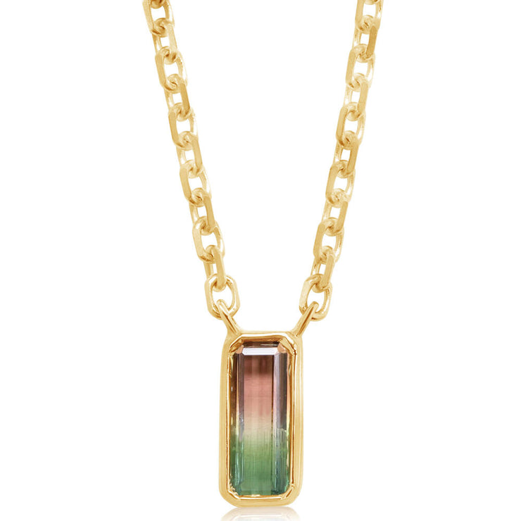 14K Yellow Gold Bi-Color Tourmaline Neckpiece