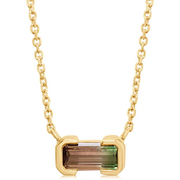 14K Yellow Gold Bi-Color Tourmaline Neckpiece