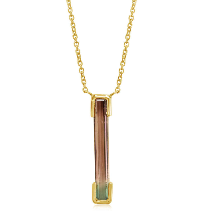 14K Yellow Gold Bi-Color Tourmaline Neckpiece