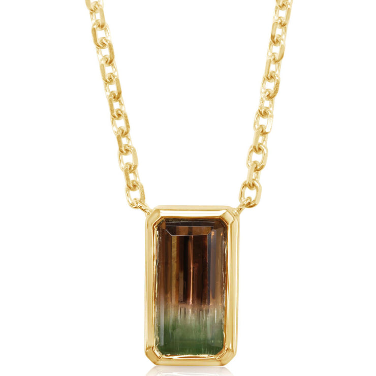 14K Yellow Gold Bi-Color Tourmaline Neckpiece