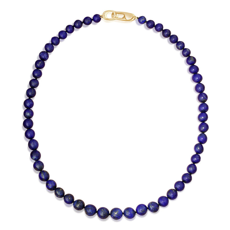 14K Yellow Gold Lapis Lazuli Bead Strand Neckpiece