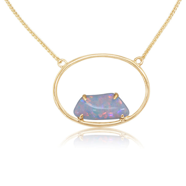 14K Yellow Gold Australian Opal Neckpiece