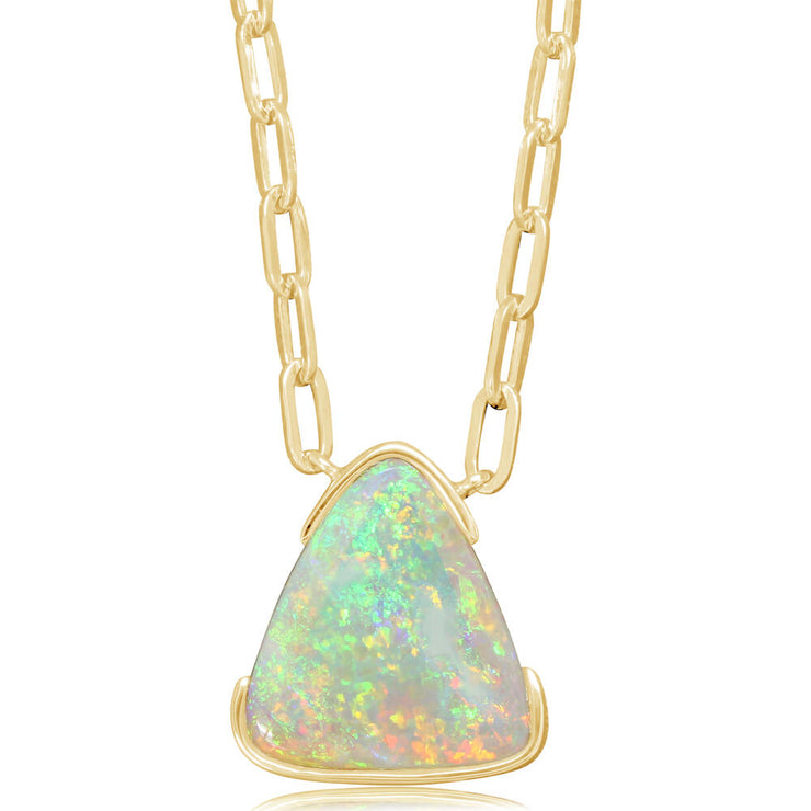 14K Yellow Gold Australian Opal/Diamond Neckpiece