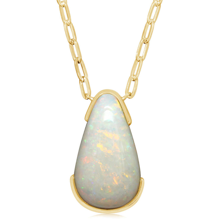 14K Yellow Gold Australian Opal/Diamond Neckpiece