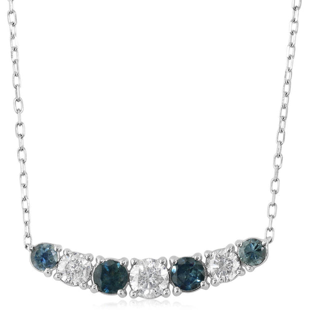 14K White Gold Montana Sapphire/Diamond Neckpiece (Includes Chain)