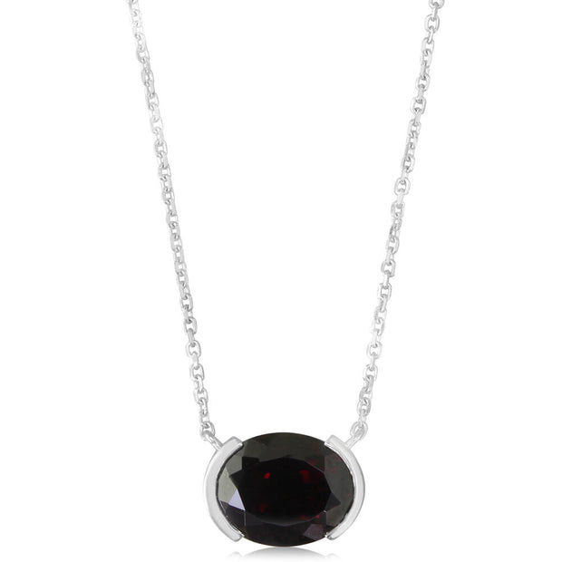 14K White Gold Idaho Garnet Neckpiece