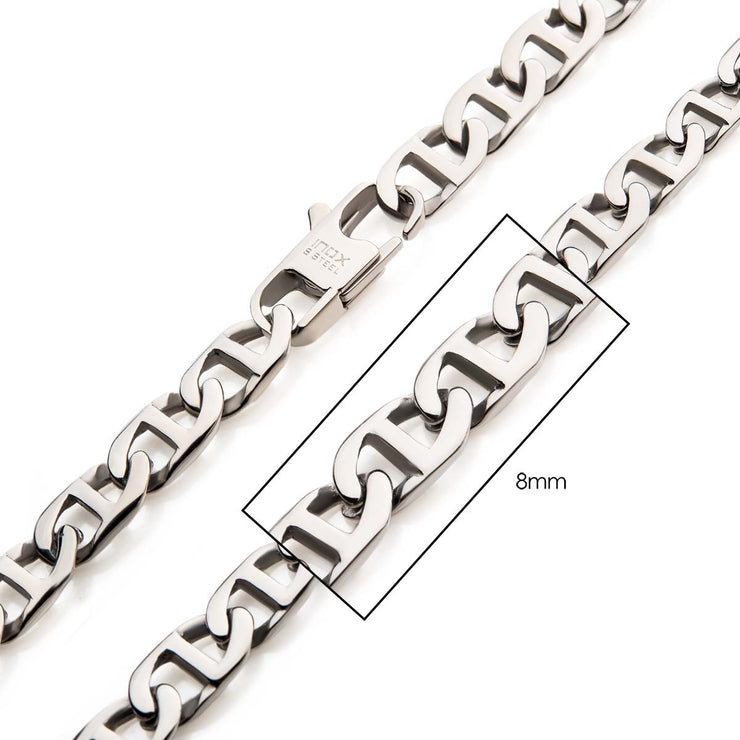 8mm Steel Mariner Link Chain Necklace