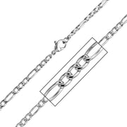 Stainless Steel 4mm Figaro Polished Chain