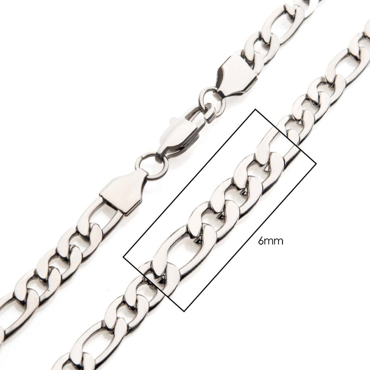 6mm Steel Figaro Chain Necklace