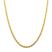 4mm 18Kt Gold IP Rope Chain Necklace