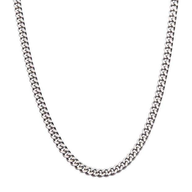 4mm Steel Diamond Cut Curb Chain Necklace