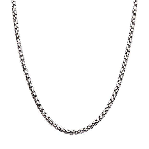 4mm Steel Bold Box Chain Necklace