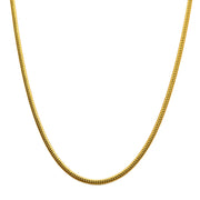 3mm 18Kt Gold IP Rattail Chain Necklace