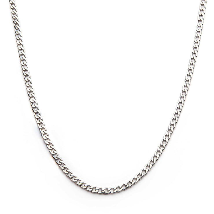 4mm Steel Classic Curb Chain Necklace