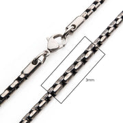 3mm Oxidized Steel Boston Link Chain Necklace