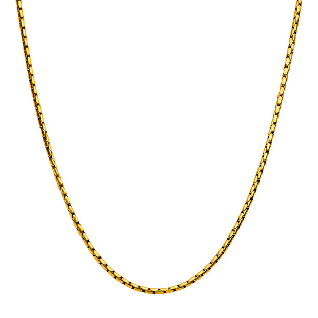 3mm 18Kt Gold IP Boston Link Chain Necklace