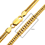 4mm 18Kt Gold IP Foxtail Chain Necklace