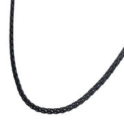 5mm Matte Finish Black IP Stainless Steel Spiga Chain Necklace