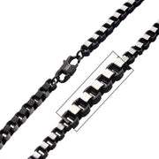 Stainless Steel 5.5mm Black IP Round Box Chain Necklace