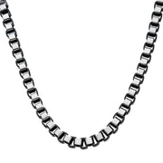 Stainless Steel 5.5mm Black IP Round Box Chain Necklace