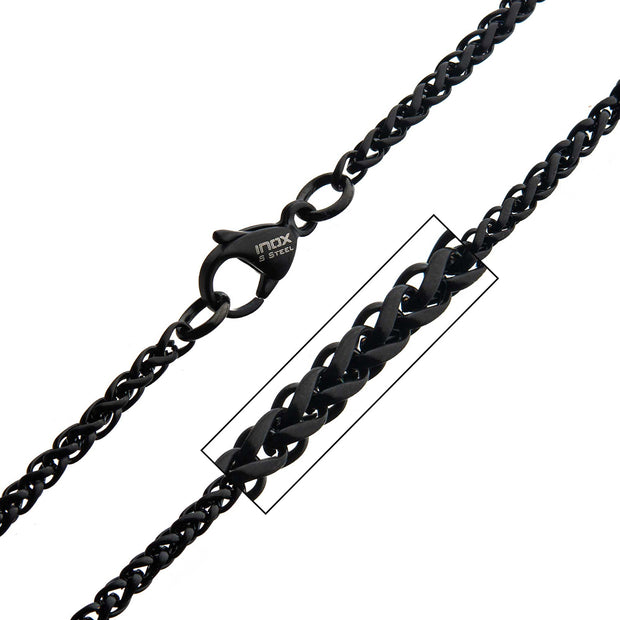 2.7mm Black IP Round Wheat Chain