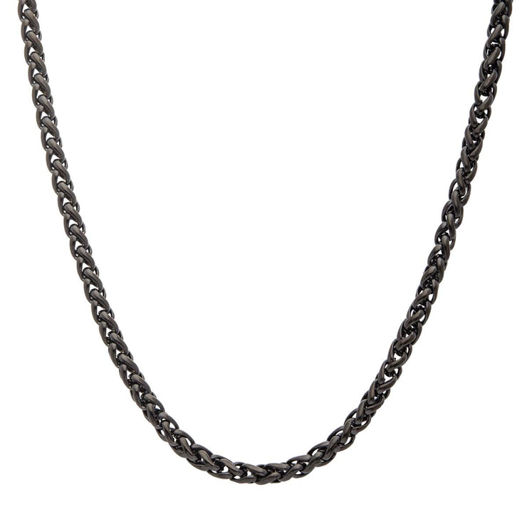 3.4mm Super Black Round Wheat Chain