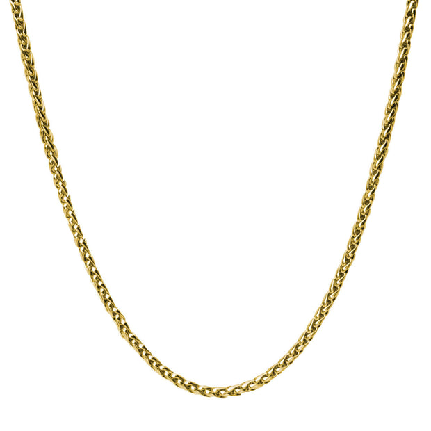 3mm Gold IP Round Wheat Chain