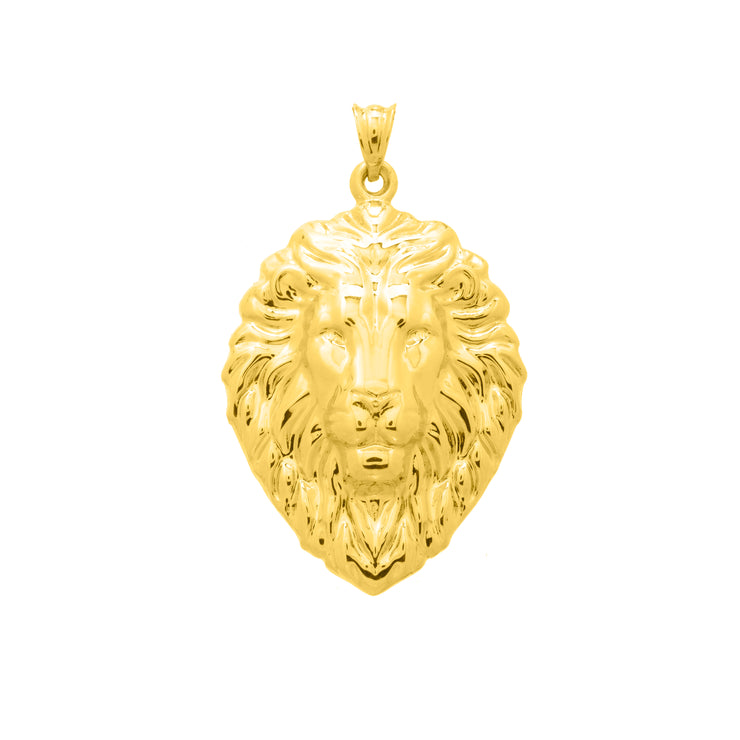 14K Gold Lion Head Pendant