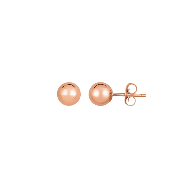 14K Gold Polished 6mm Post Earring