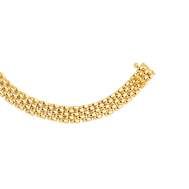 14K Gold  6.5mm Panther Necklace