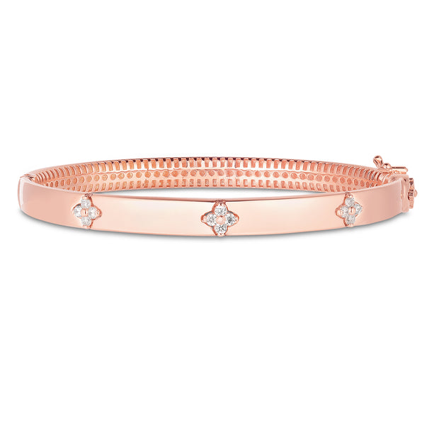 14K Trilogy Diamond Bangle