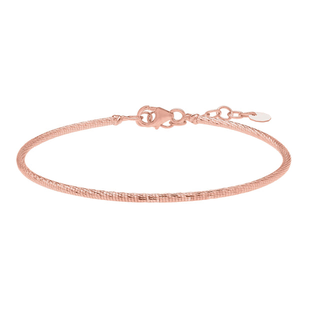 14K Diamond Cut Stack Bangle