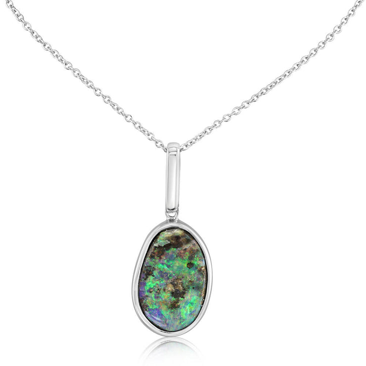 Sterling Silver Australian Boulder Opal Pendant