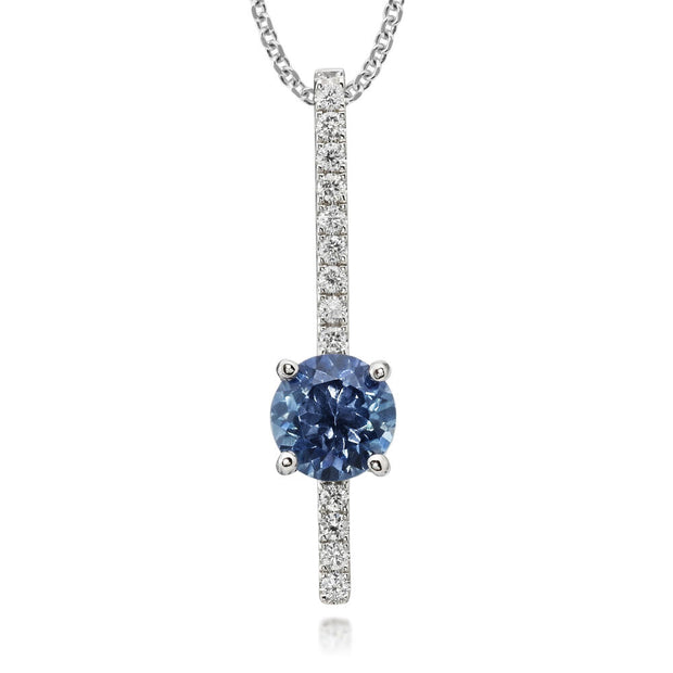 14K Yellow Gold Montana Sapphire/Diamond Pendant