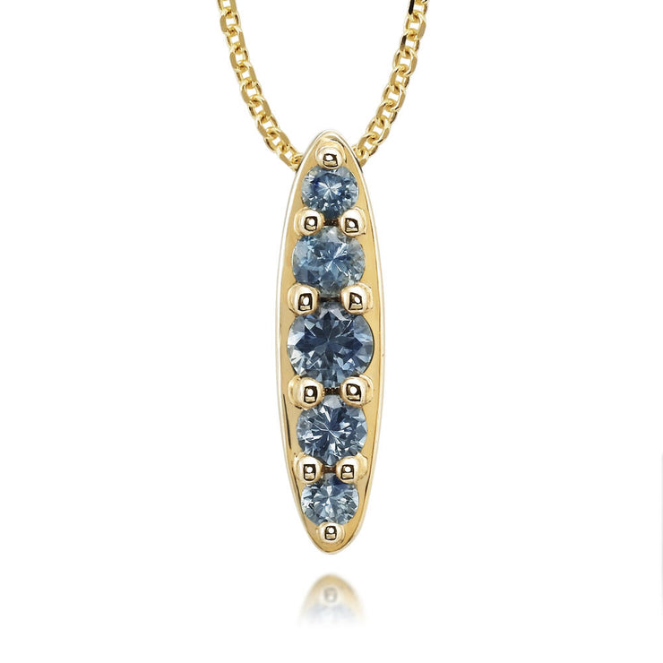 14K Yellow Gold Montana Sapphire Pendant