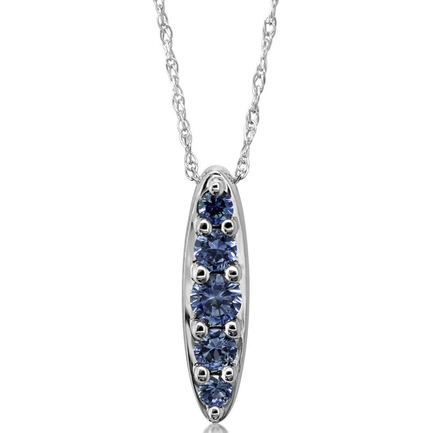 14K White Gold Montana Sapphire Pendant