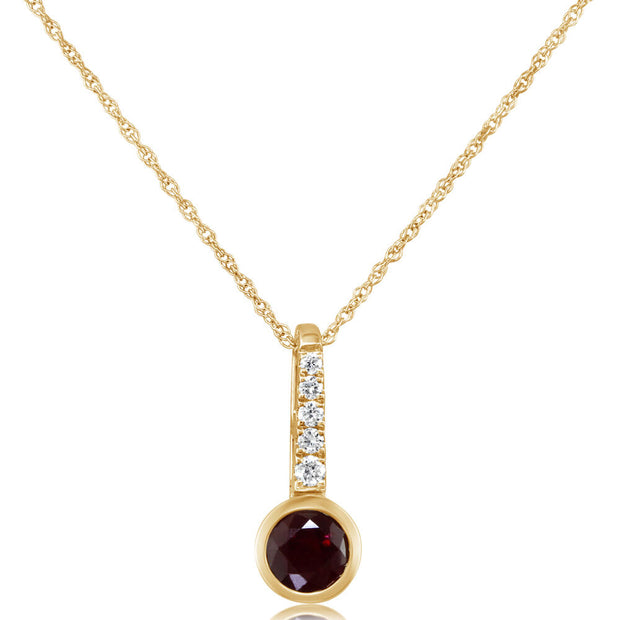 14K Yellow Gold Ruby/Diamond Pendant