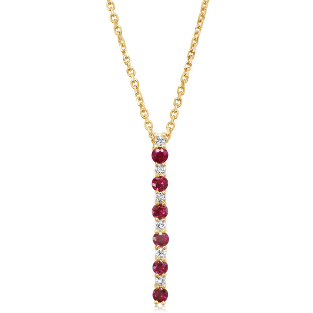 14K Yellow Gold Ruby/Diamond Pendant