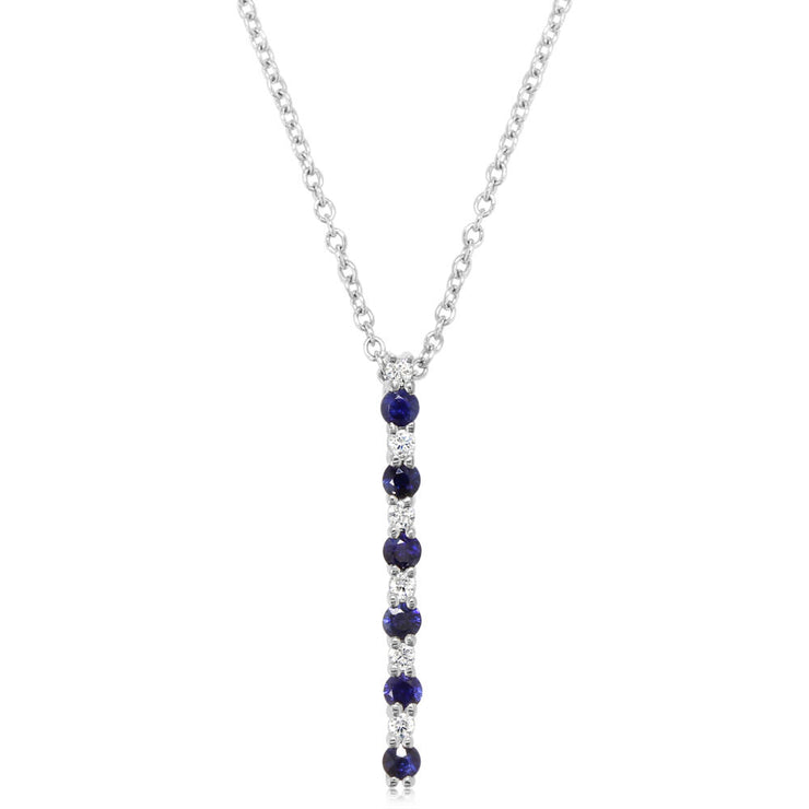 14K White Gold Sapphire/Diamond Pendant