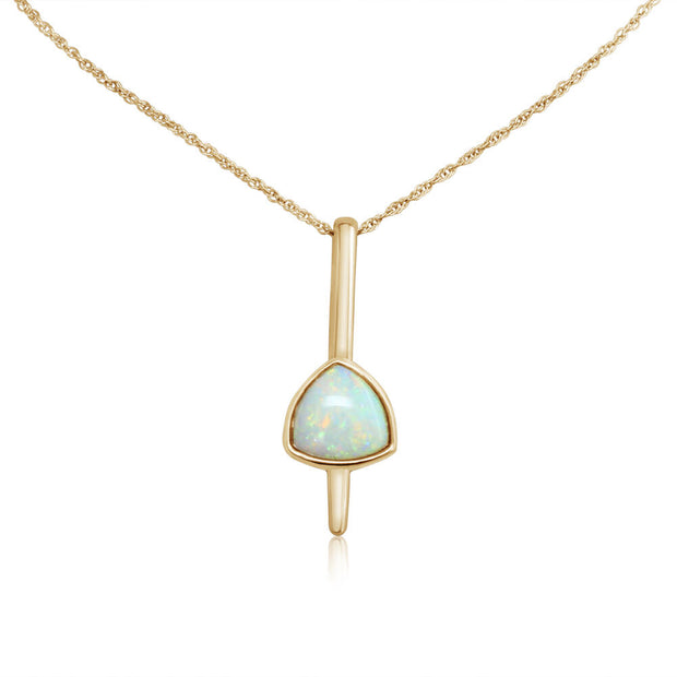 14K Yellow Gold Australian Opal Pendant